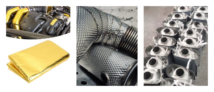 Automotive heat insulation material options including heat shield sleeve blanket and barrier sheet – BSTFLEX
