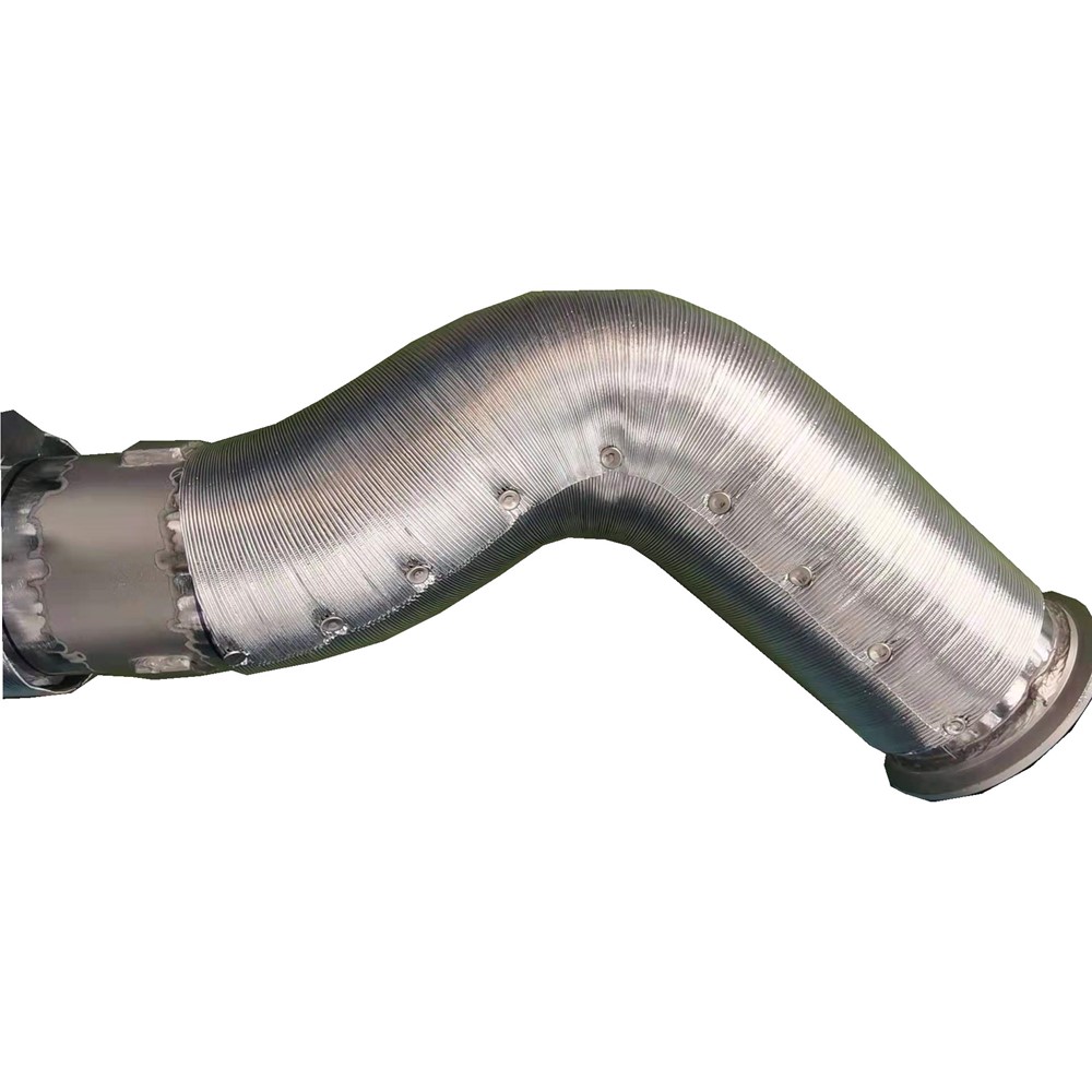 ochrona rury wydechowej silnika i generatora rura falista z folii aluminiowej z tuleją bazaltową
